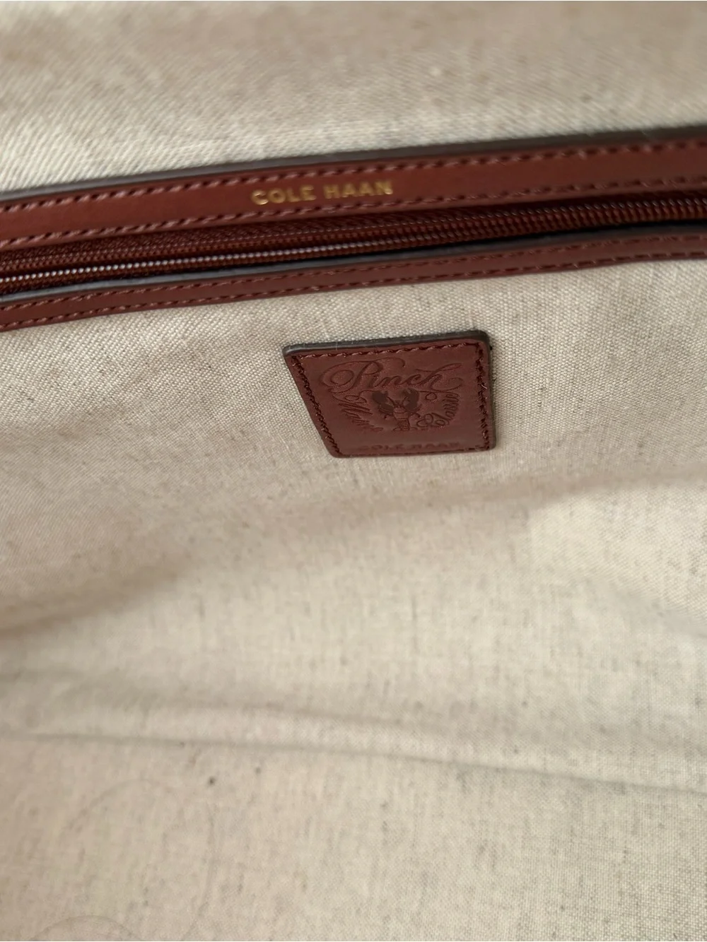 Cole Haan Striped Navy & White Canvas Tote